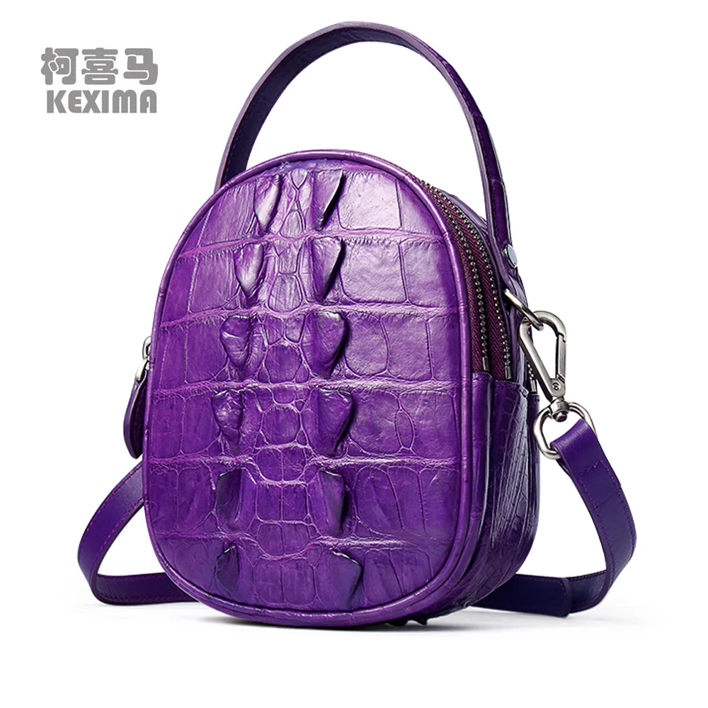 yuanyu 2022 new imported crocodile skin women crocodile handbag fashion small round bag single shoulder cross bag handbag