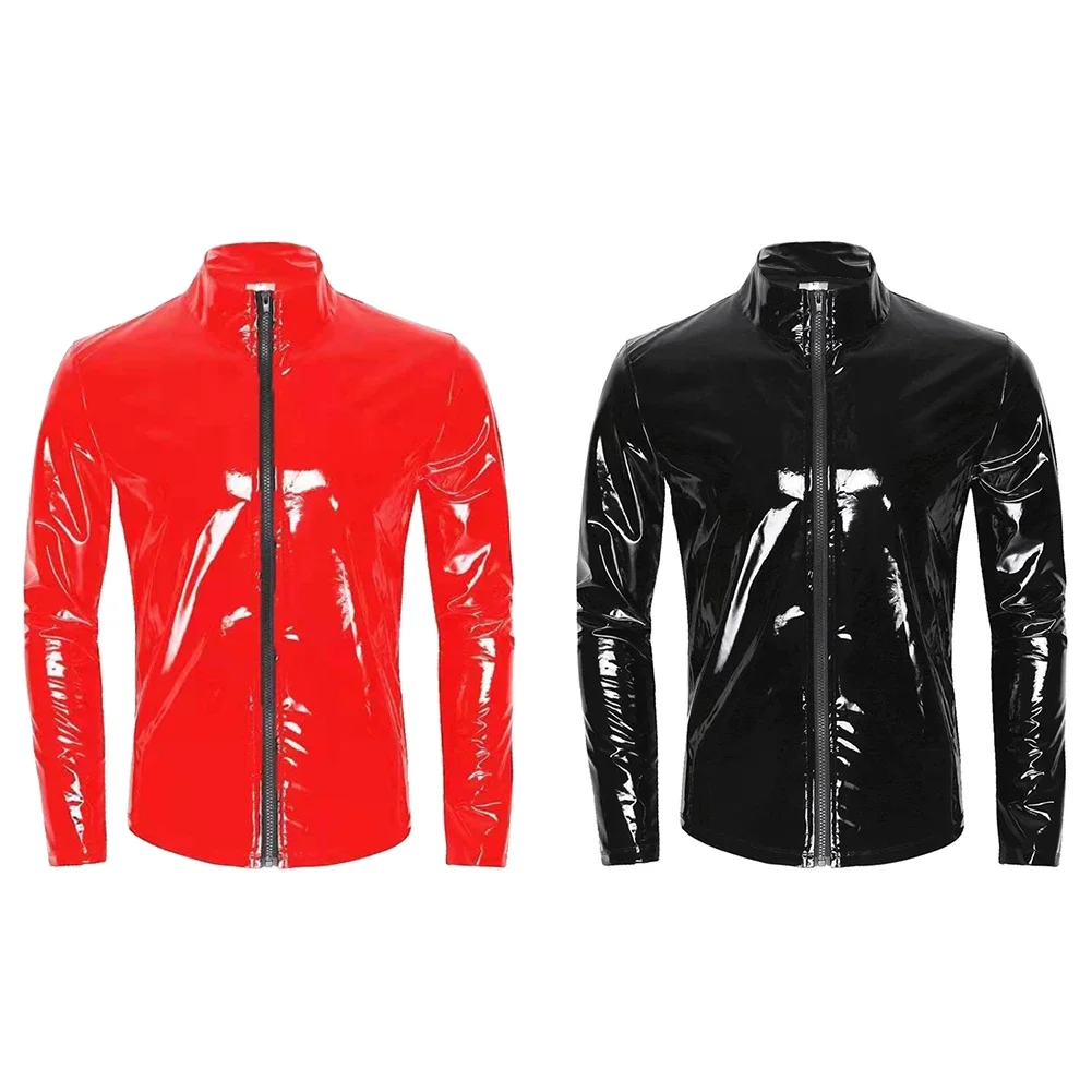 

Mens Costume Mens Top Leotard Gym Top Nightclub PVC Leather Party Patent Leather Sexy Shiny Slight Stretch Comfy