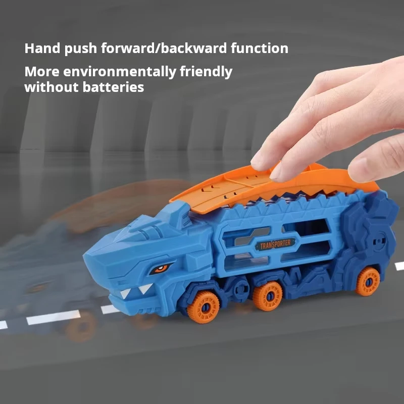 折りたたんで立つことができるトランスフォームする恐竜トラック、スライドレーストラック付きティラノサウルス、最高の誕生日プレゼント、男の子と女の子のためのおもちゃ