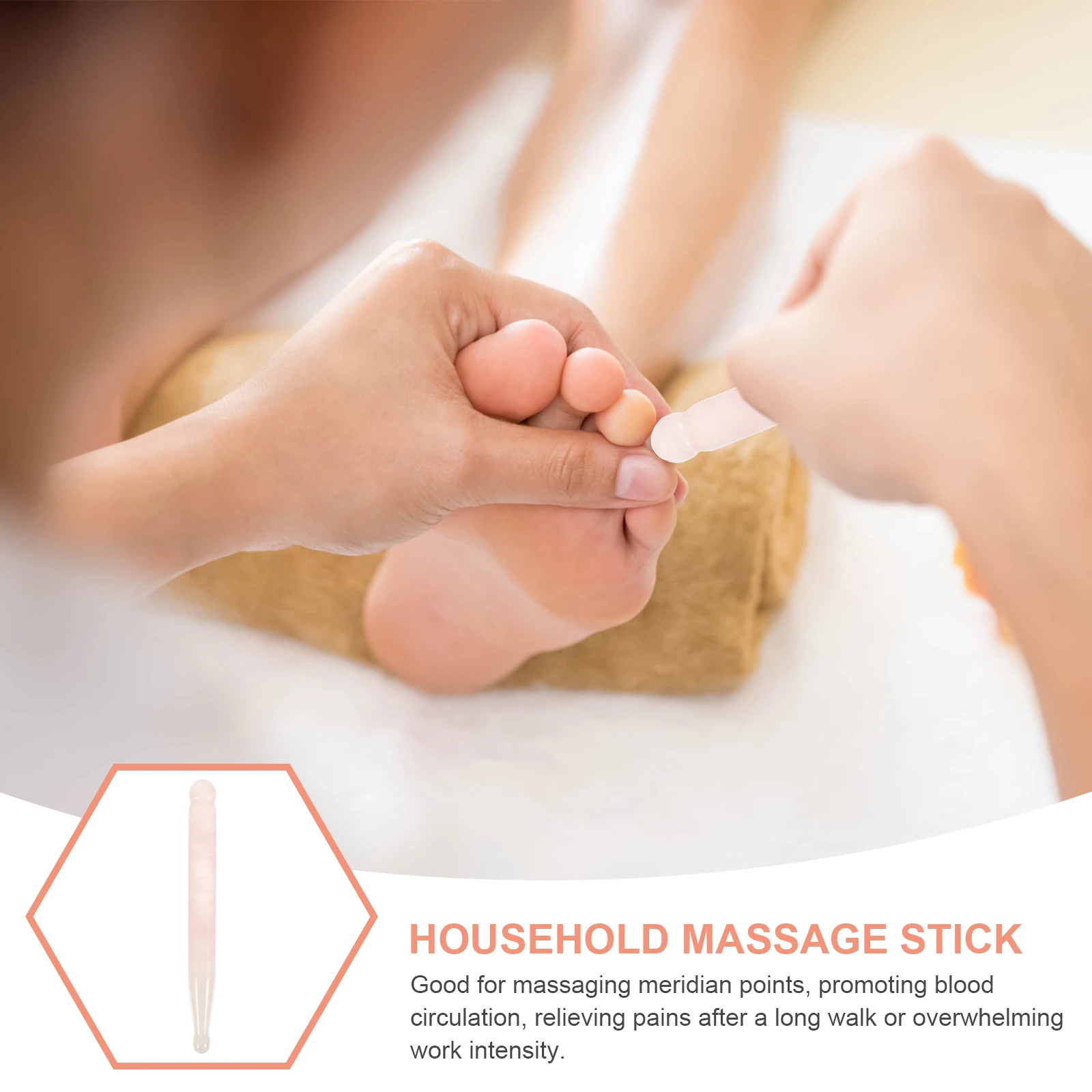 

Retro Jade Massage Tool Smooth Acupressure Rod for Muscle Relaxation Foot Care Easy to Hold No Harmful Material