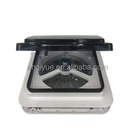 Camper Van 400*400mm Roof Hatch ABS Dark Biue Cover with White Frame and LED Lights for Caravan RV