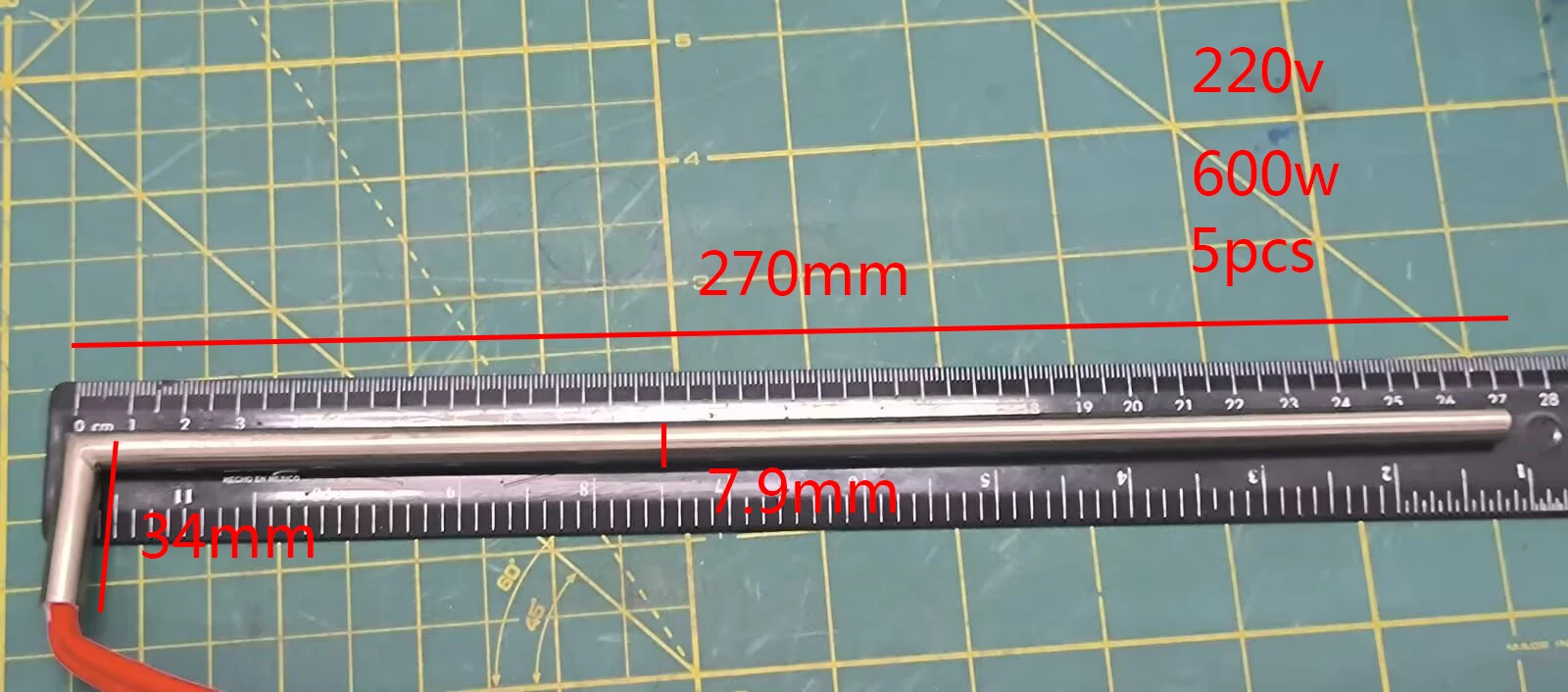 SNDHEATER Customized Cartridge Heating Element 220V 400W/600W 19.8mm*148mm/7.9mm*34mm*270mm 30cm Wire 21pcs