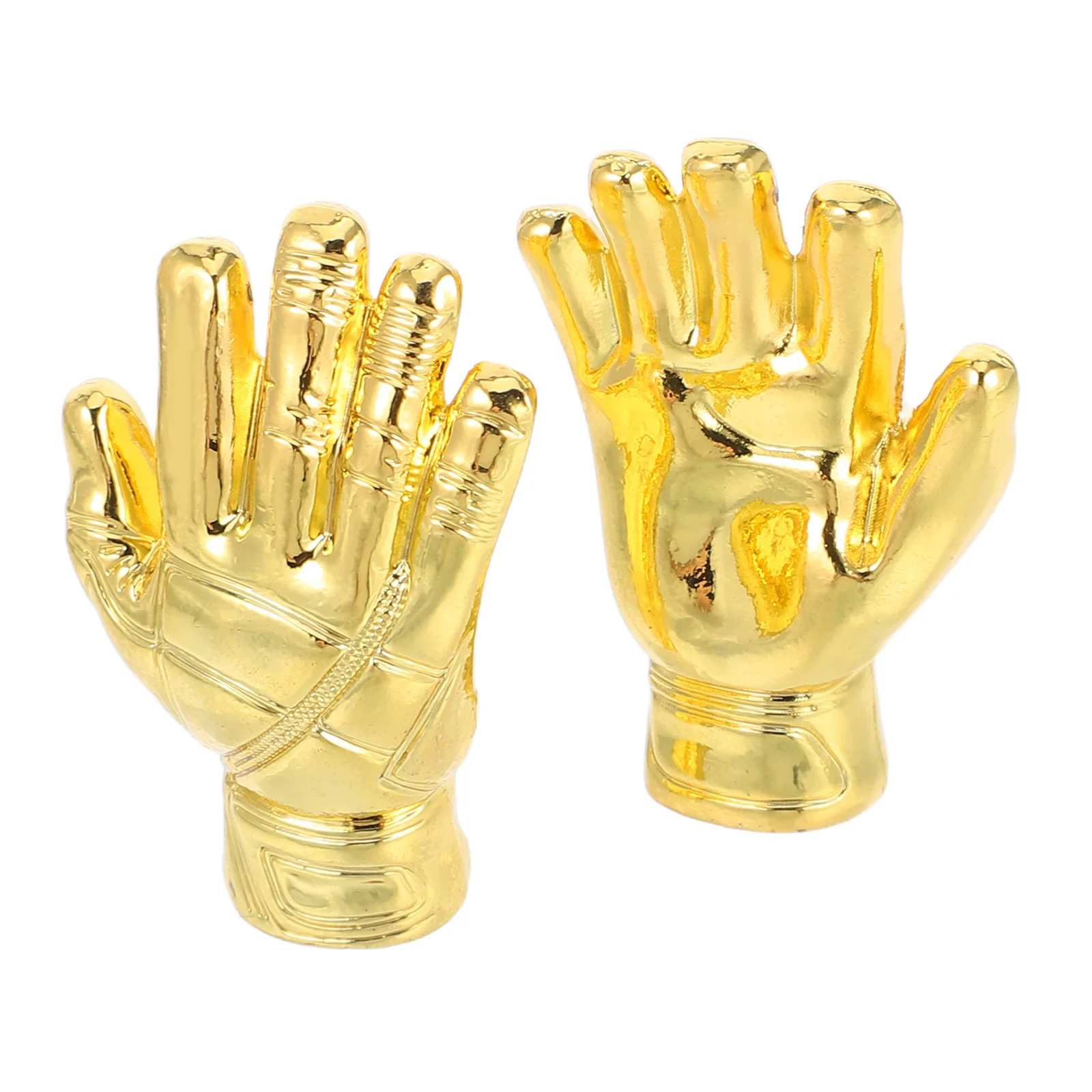 2Pcs Mini Soccer Award Trophy Gold Goalkeeper Glove Design Ideal for Football Fans Team Prizes Sports Competitions
