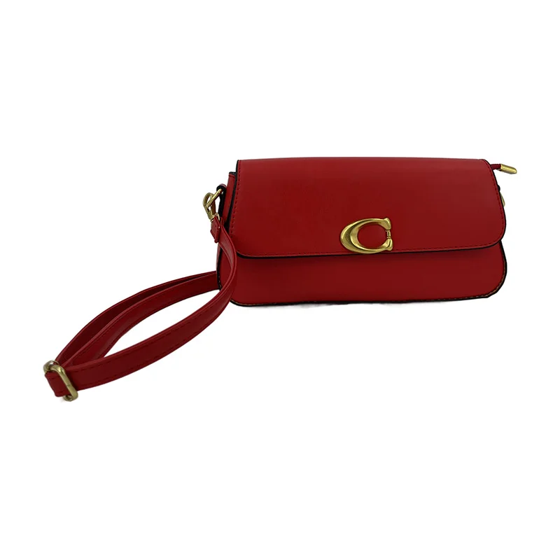 Women Luxury Flap Crossbody Bag 2026 New Designer RedShape Buckle Leather Purse Minimalist Gold Hardware Trendy Ladies Handba view 5