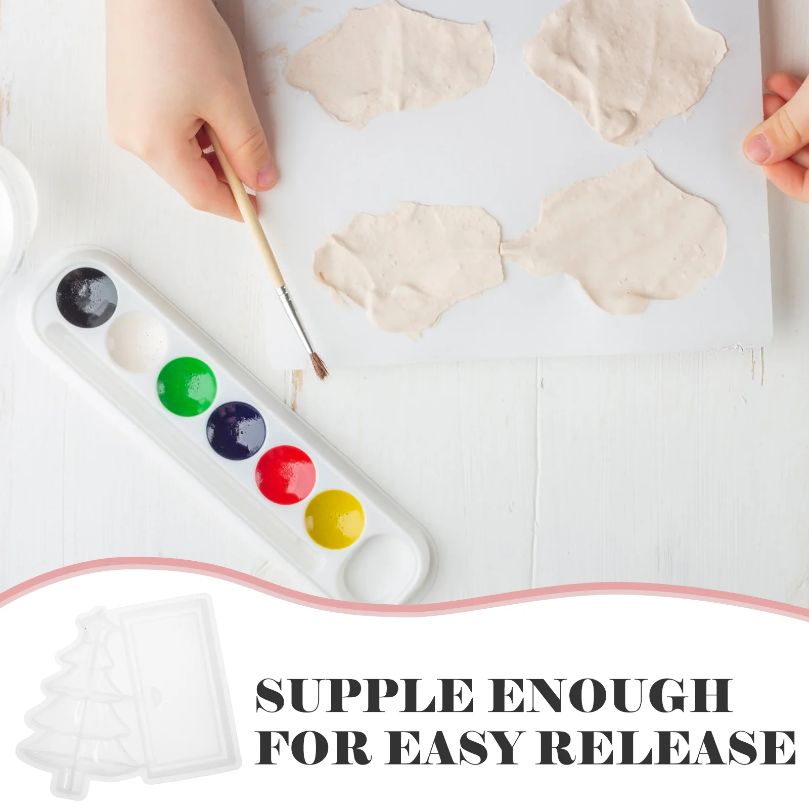 

Easy Release Christmas Tree Silicone Mold for DIY Handicrafts Desktop Decoration Flexible Xmas Ornament Casting Mold