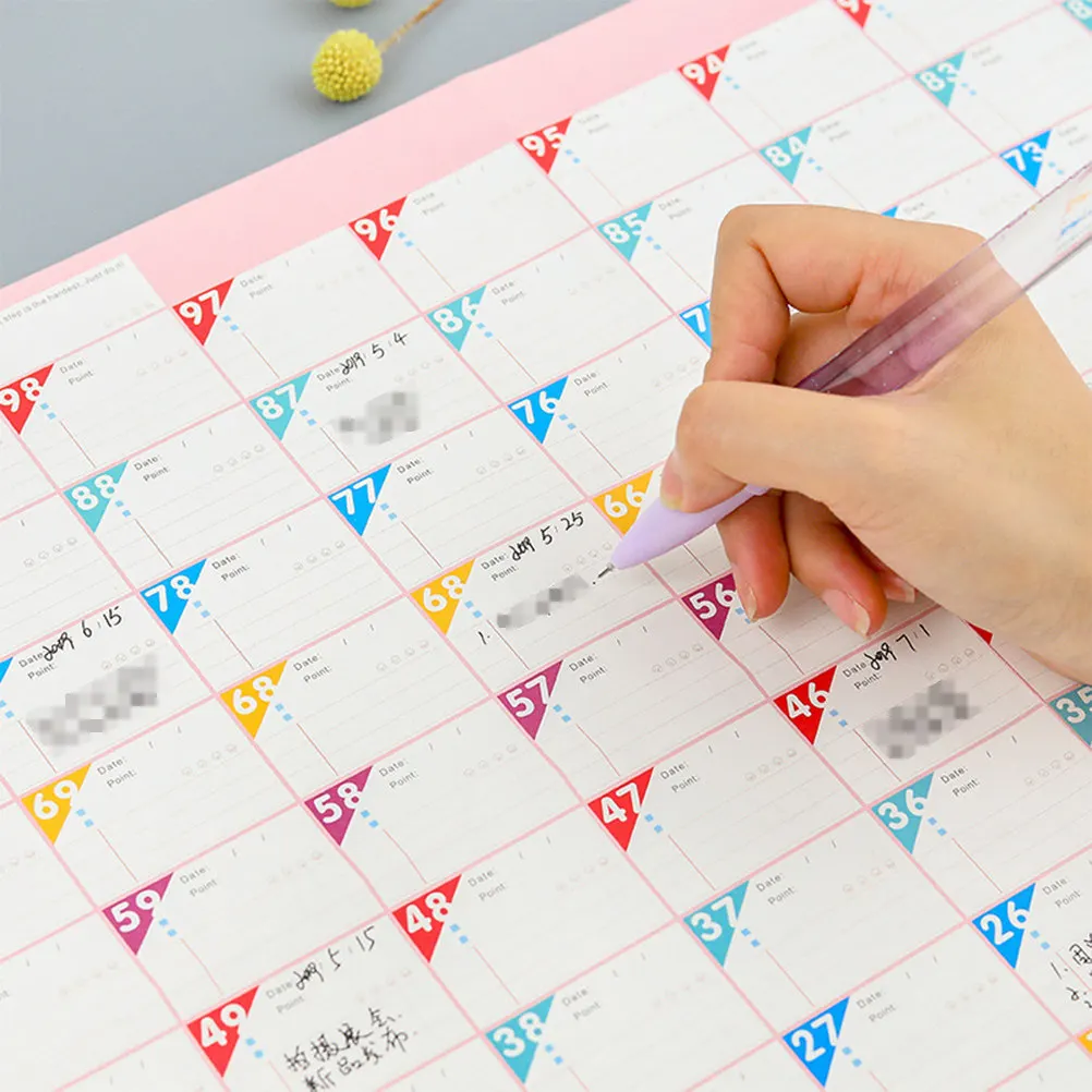 20Sheets Daily Schedule Wall Stickers Premium Quality 100-Day Planner for Classroom Home Office Daily Planning Forms Habit