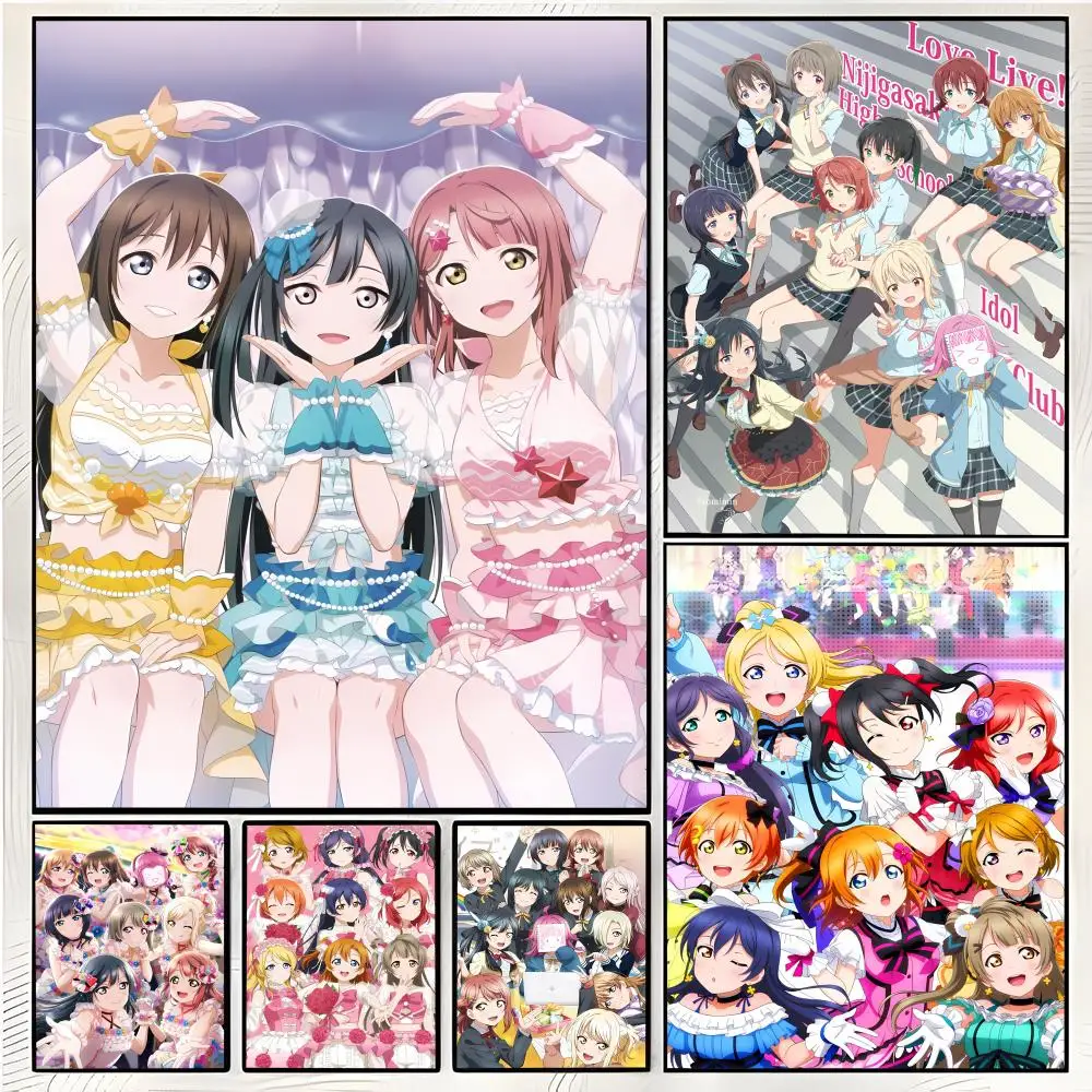 Bright Cheerful Comic L-LoveLive S-School Idol Project Poster Superior Home Space Pub Indoor Decorative Art & Home Decor