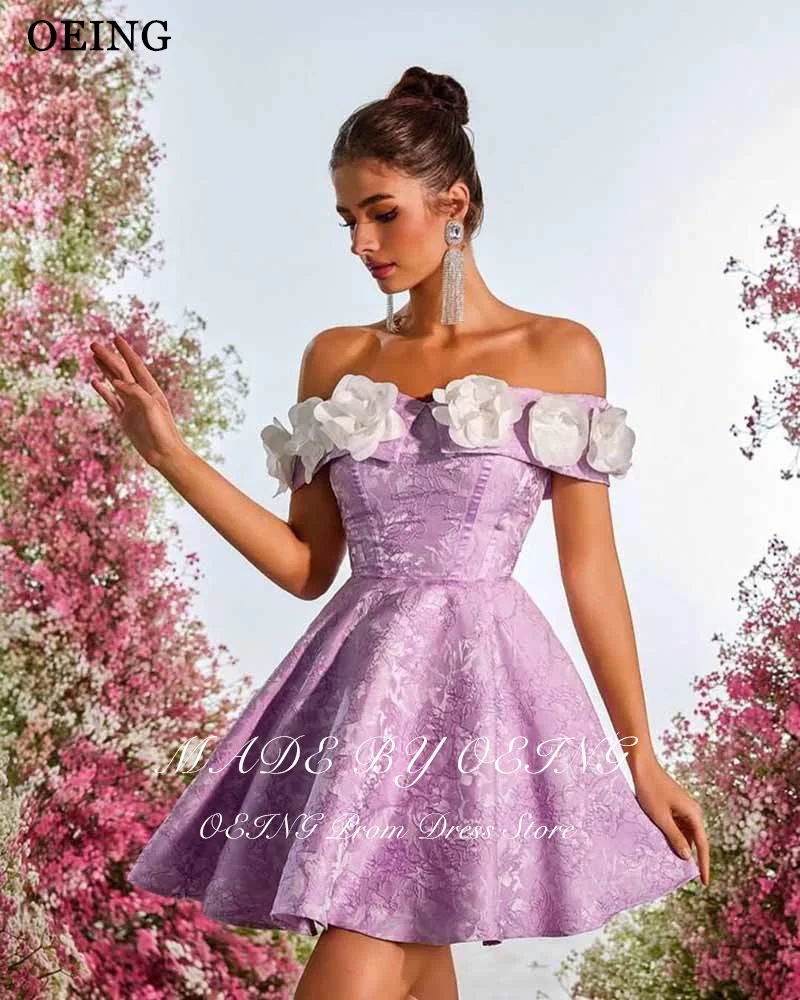 Oeing encantador a linha roxo vestido de baile fora do ombro apliques rendas voltar vestidos de baile vestidos de fiesta personalizado