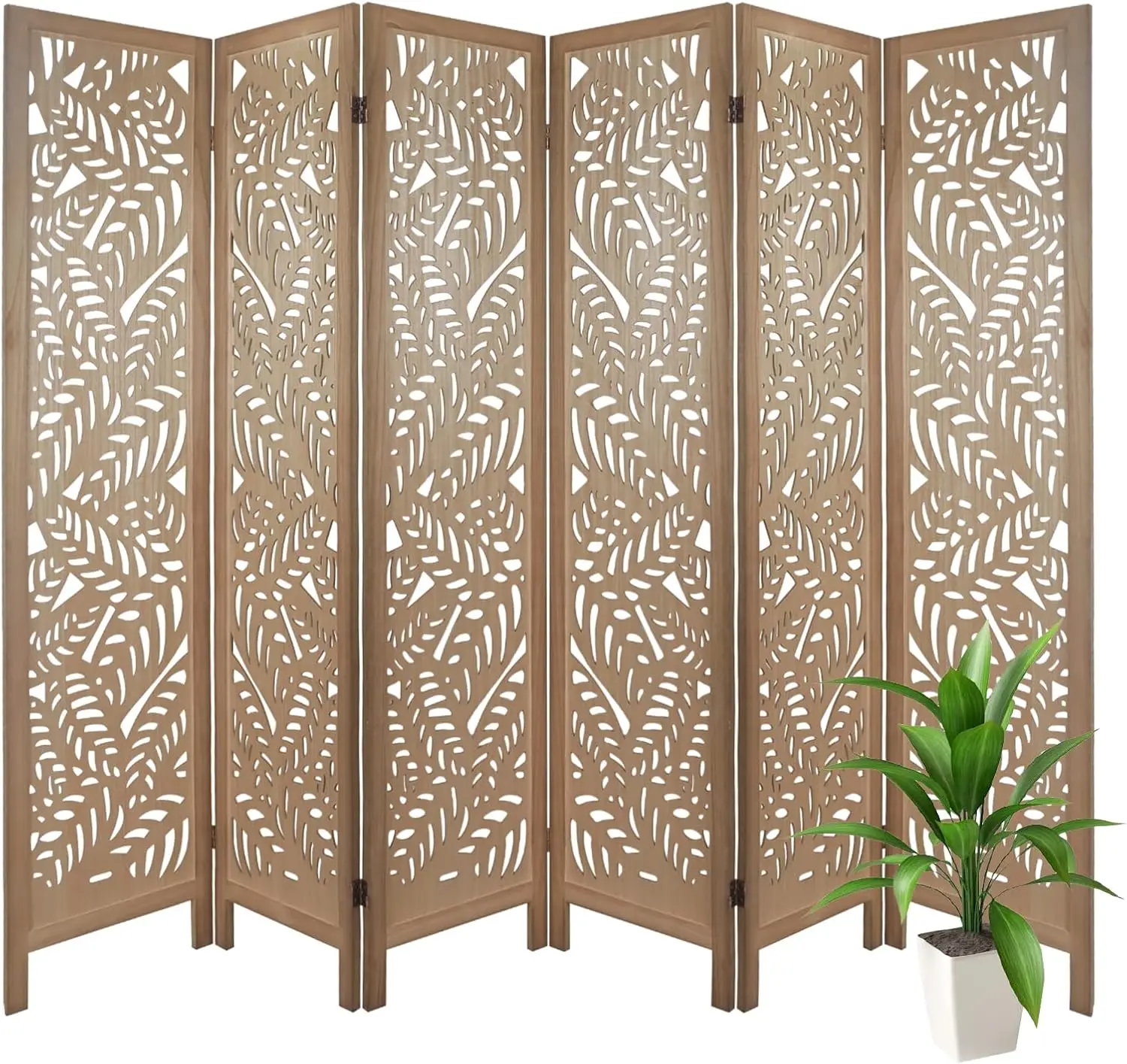 

Divider,6 Panel Wood Dividers and Folding Privacy Screens, Freestanding Divider Screen Room Partition for