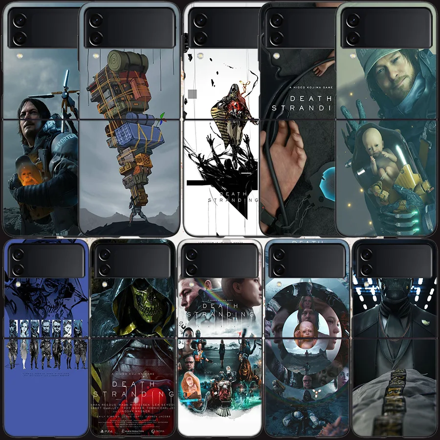 Funda para Teléfono con Diseño del Juego Death Stranding para Samsung Z Flip 7 6 5G Galaxy Z Flip 5 4 3, Carcasa Rígida Negra de Lujo para Celular, Cubierta Protectora de PC