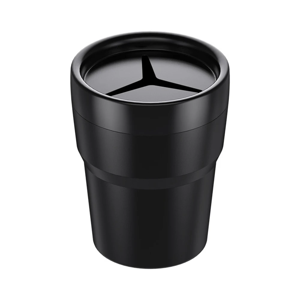 

Multifunctional Car Mini Trash Bin Cup Holder Car Trash Can Auto Holder Cap Mounts Black Plastic Interior Accessories
