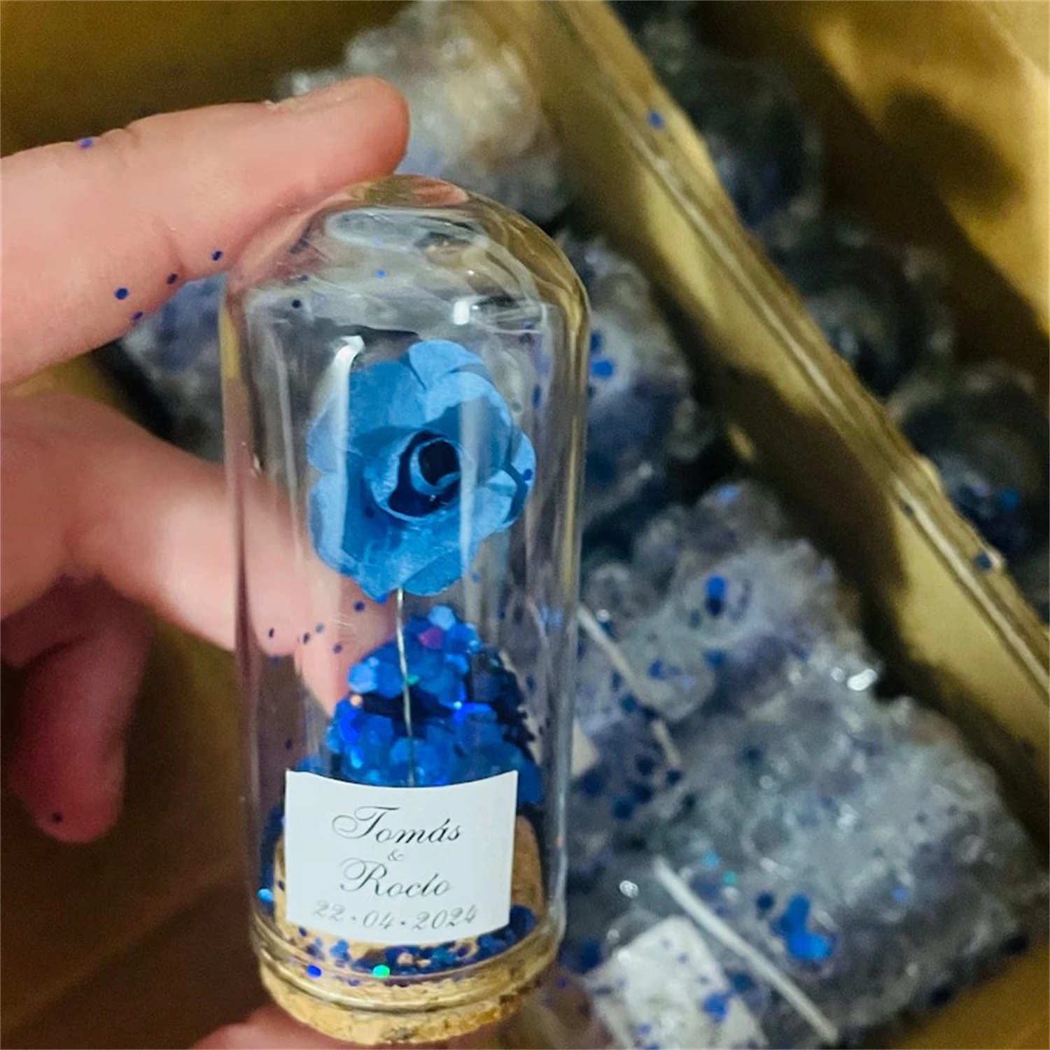 

Королевские синие свадебные сувениры для гостей, сувениры для вечеринок на заказ, сувениры с розовым куполом, персонализированные сувениры для девичника, объемные Quinceanera