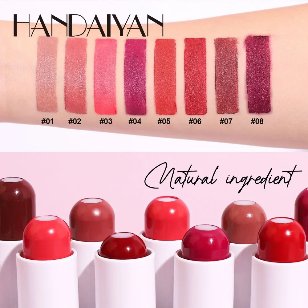 Lip Balm Sandwich Lipstick Waterproof Long Lasting Moisturizing 6 Colors Nude Lipstick Non-stick Cups Lip Stick Matte Red 2-in-1