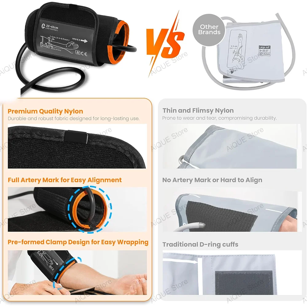 آيكي 360 ° المحيطي المهنية 22-42 سنتيمتر الذراع الكفة المحمولة ل مقياس ضغط الدم الرقمي مراقبة ضغط الدم مقياس التوتر الكفة #3