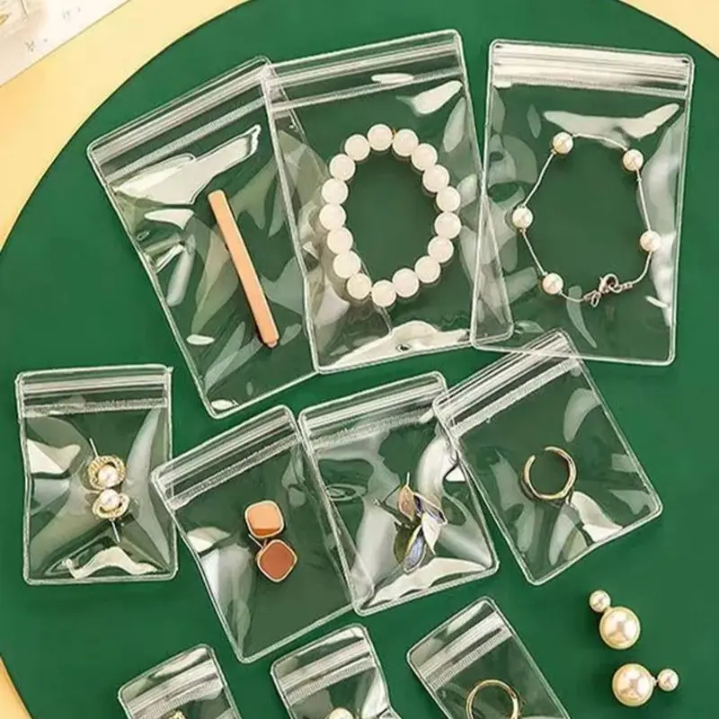 1000 قطعة/الوحدة بالجملة شعار مخصص مطبوعة صديقة للبيئة الحقيبة الصغيرة زيبلوك التعبئة والتغليف البلاستيك القرط الصغير أكياس PVC للمجوهرات #5