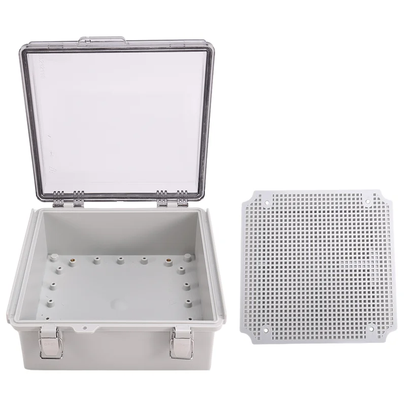 صندوق توصيل كهربائي شفاف صندوق توصيل بلاستيكي خارجي صندوق كهربائي مقاوم للطقس 210*210*100 مللي متر