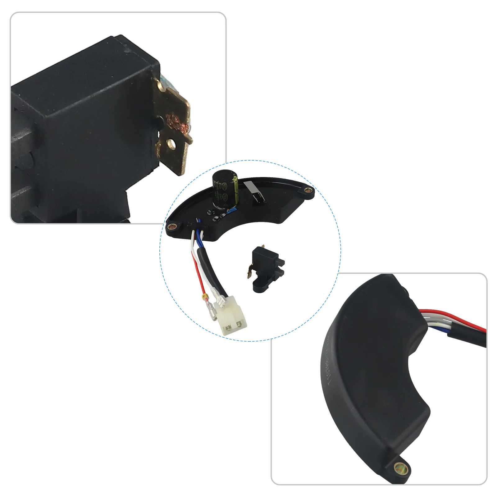 Automatic Voltage Regulator Designed for Generator Systems Operating Between 3kW and 10kW Output Capacity Half Moon Layout