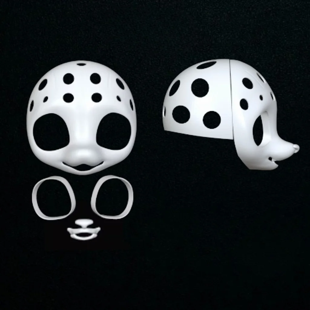 Furry Kemono Short Nose Mask Canidae Half-head Shell PETG Material 3D Printing DIY Semi Finished Product Comic Con Cosplay Party 3