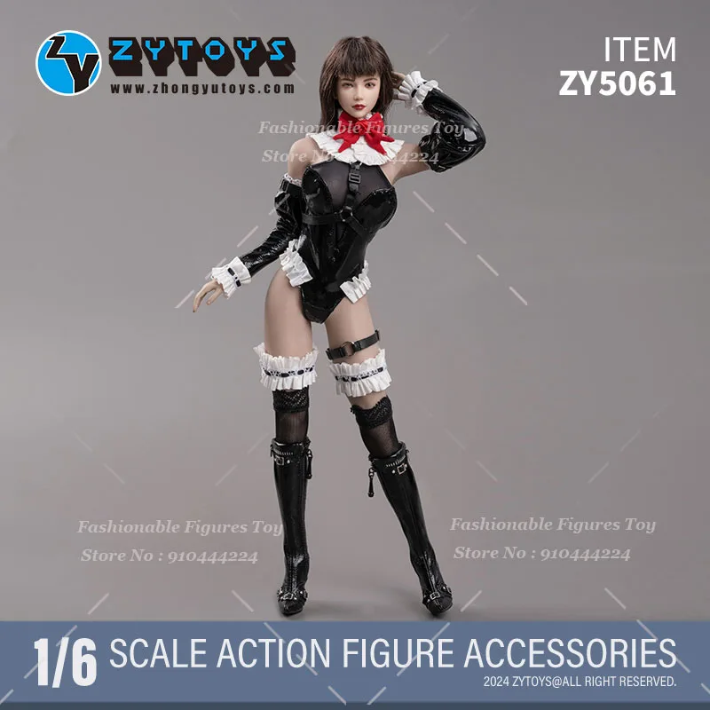 

1/6 Women's Soldier Maid Costume Kawaii Anime Girls PU Leather Bodysuit Lingerie Suit Fit 12Inch Action Figure Model Toys