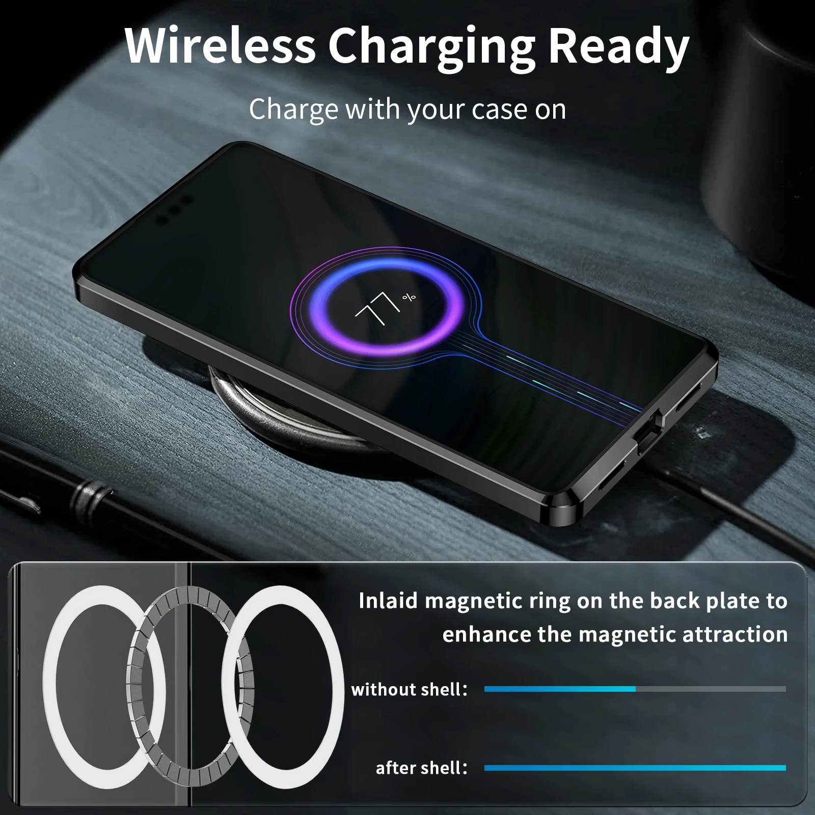 Aluminum alloy frame+acrylic frosted detachable back case For Huawei Mate 60 Support wireless charging Phone Case For Mate 60Pro