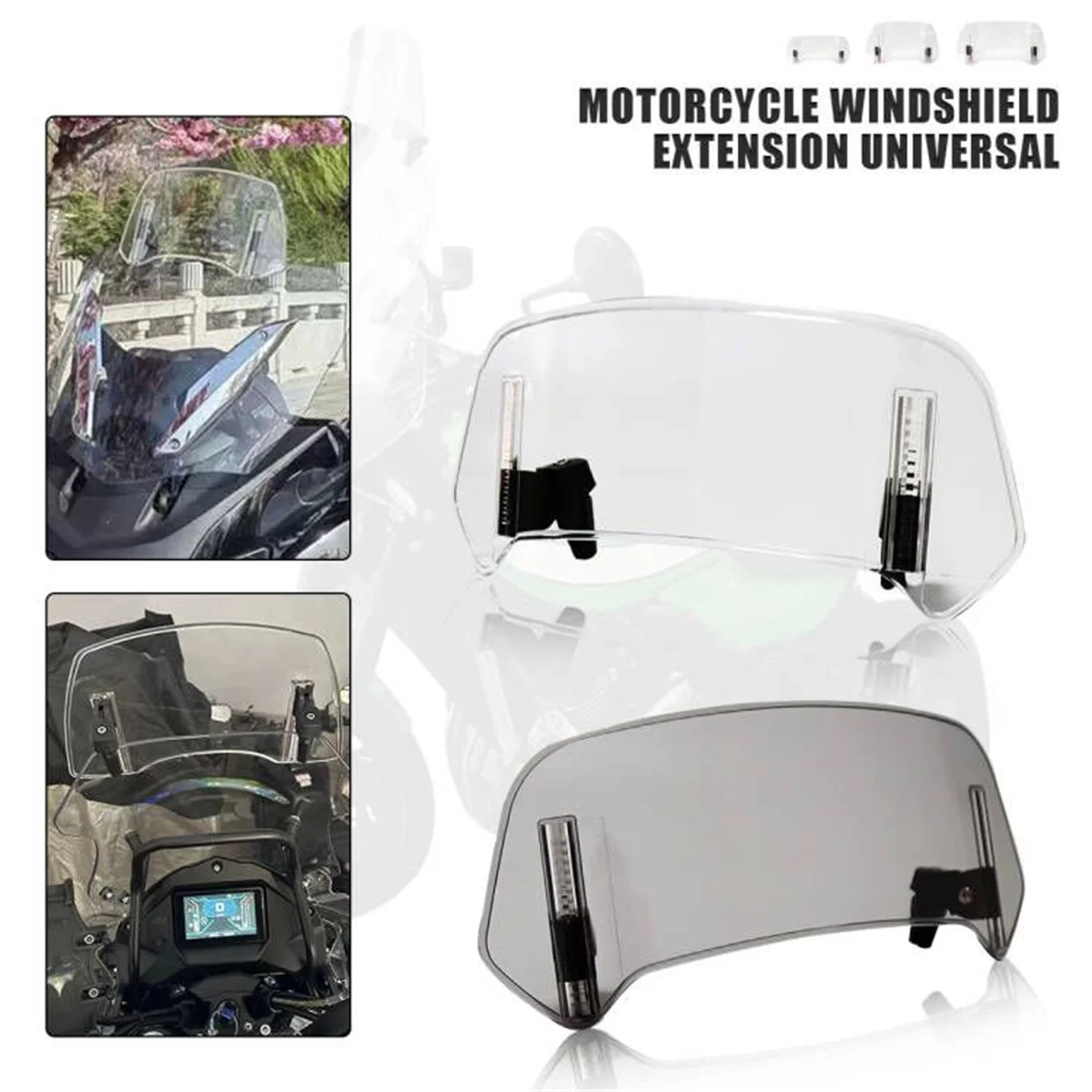 Para Suzuki VS YAMAHA FZ6 V-STROM Benelli TRK502X Honda NC750X extensión de parabrisas de motocicleta alerón Deflector de aire de parabrisas