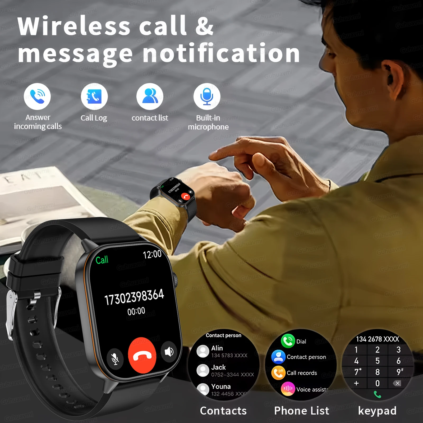 Xiaomi 스마트 시계 GPS 178 + 스포츠 모드 HD 블루투스 통화 IP68 방수 건강 추적 나침반 음성 지원 스마트 시계