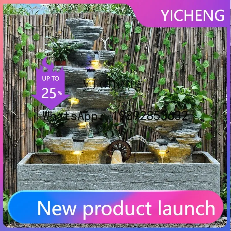 

T4 rockery water fountain garden courtyard floor-to-ceiling outdoor villa balcony fish pond landscaping