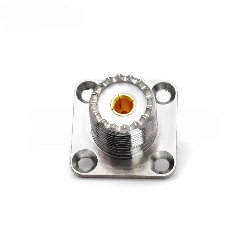 SO239 UHF Female 4 Hole Chassis Mount Connector Flange Panel RF Coax Adapter PL259 Solder Cup Coaxial Connector 2pcs/Lot