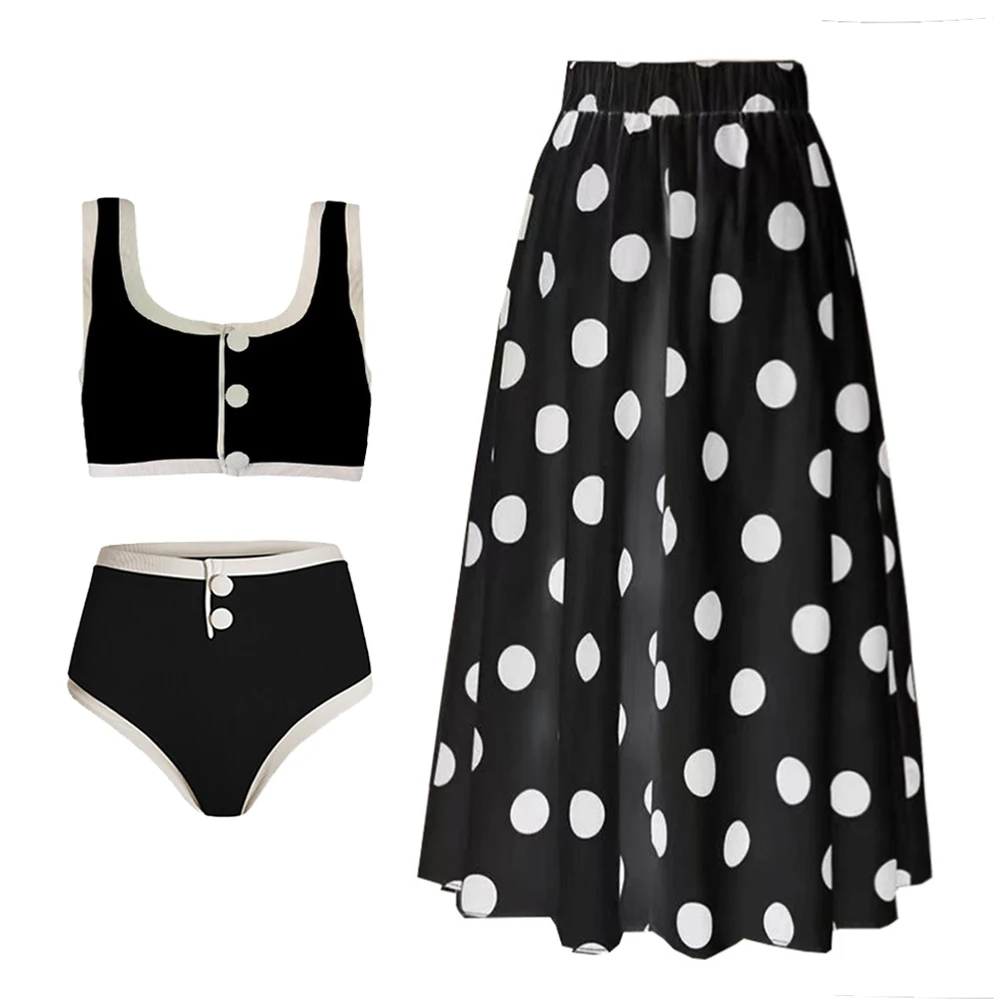 レトロなワンピース水着,蝶ネクタイとスカート,セクシーな腕立て伏せ水着,モノキニ,ビーチウェア,ボディ,黒と白,2024