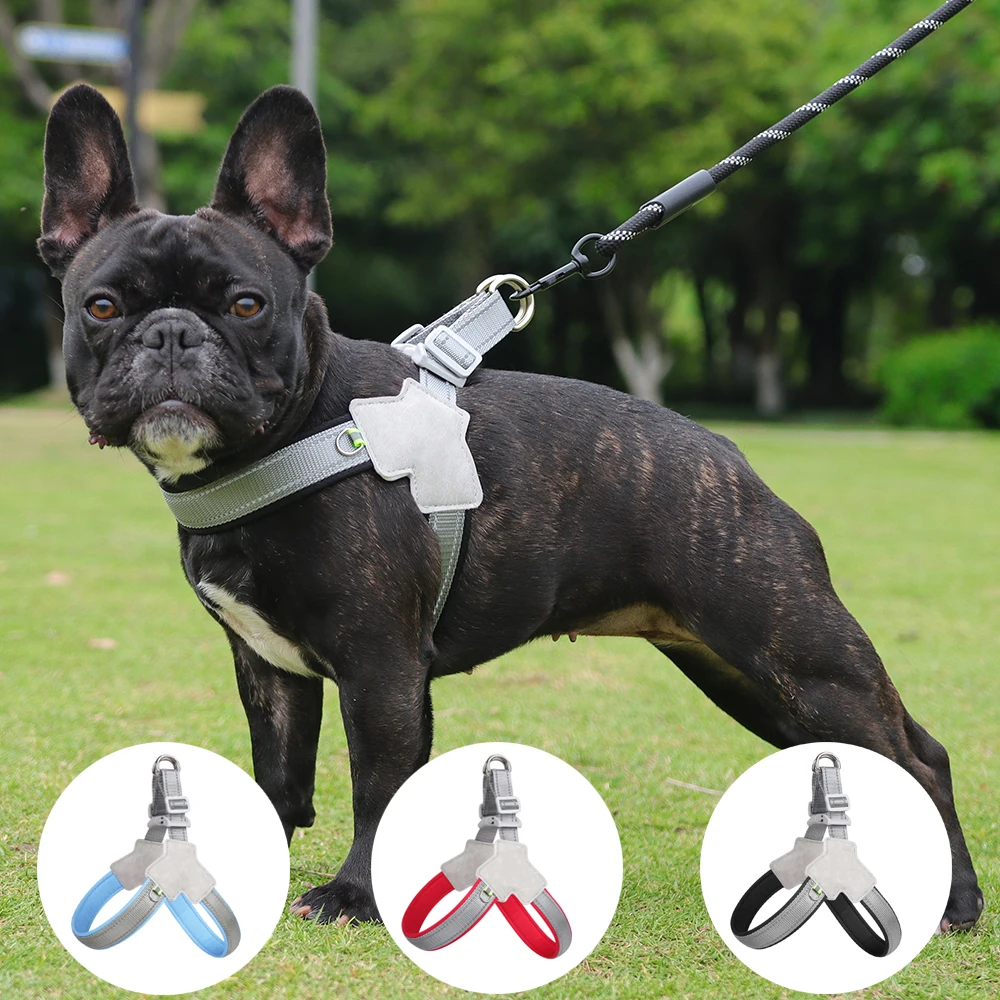 No Pull Dog Harness For Small Medium Dogs Cats Reflective Adjustable Chest Strap Puppy French Bulldog Lead Collar Pet Supplies