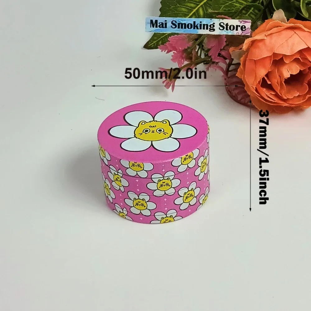 2in زهرة عشب طاحونة معدنية 4-layer الملح هاون مدقة مطحنة التوابل دليل الفلفل التبغ الخام العشب طاحونة الدخان السجائر أداة #4