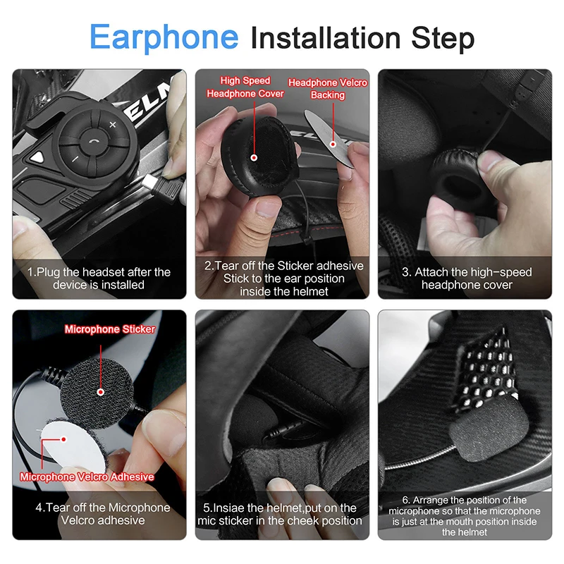 EJEAS New K1 4 Riders Helmet Bluetooth Headset WIFI Recorder External Video Microphone Motorcycles Intercomunicador Accessory