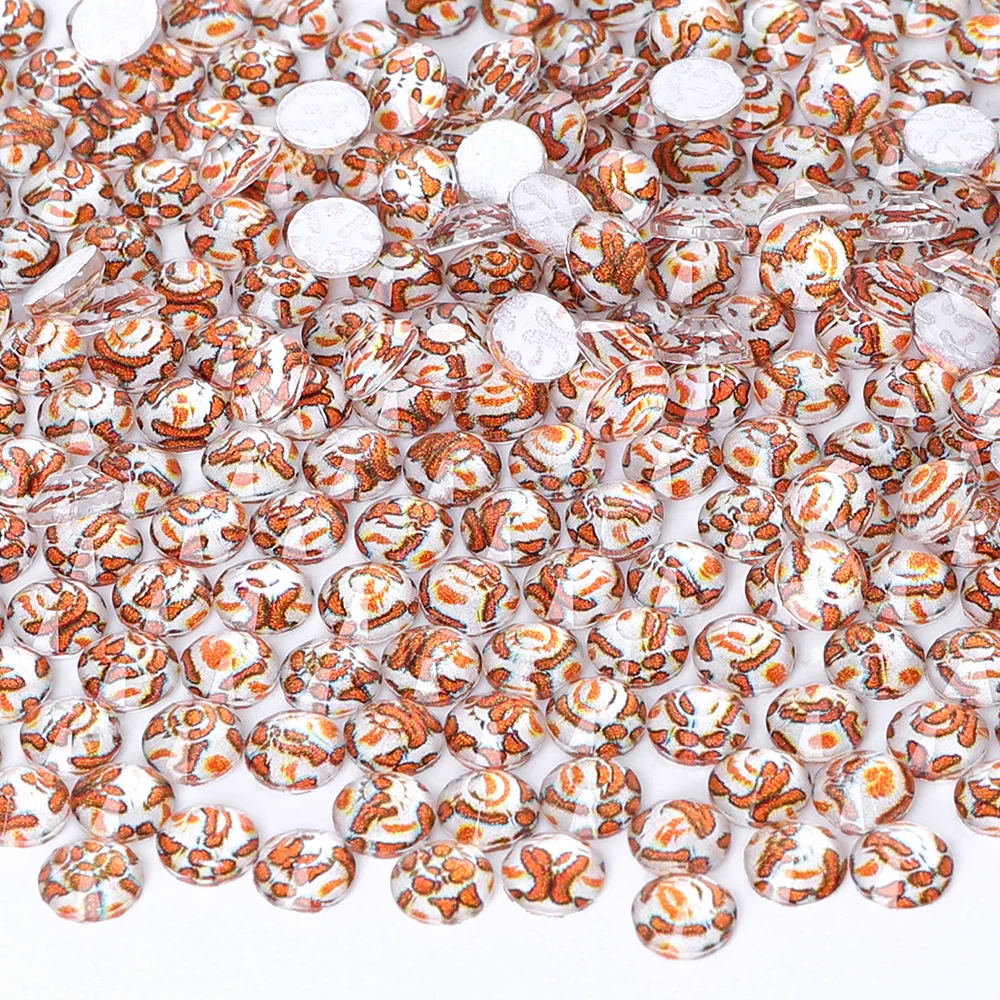 

New Color Non Hotfix Glass Rhinestone Flatback Glitter Leopard Grain Crystals Stones 3D Nail Gems Glue on Diamond Nail Accessory