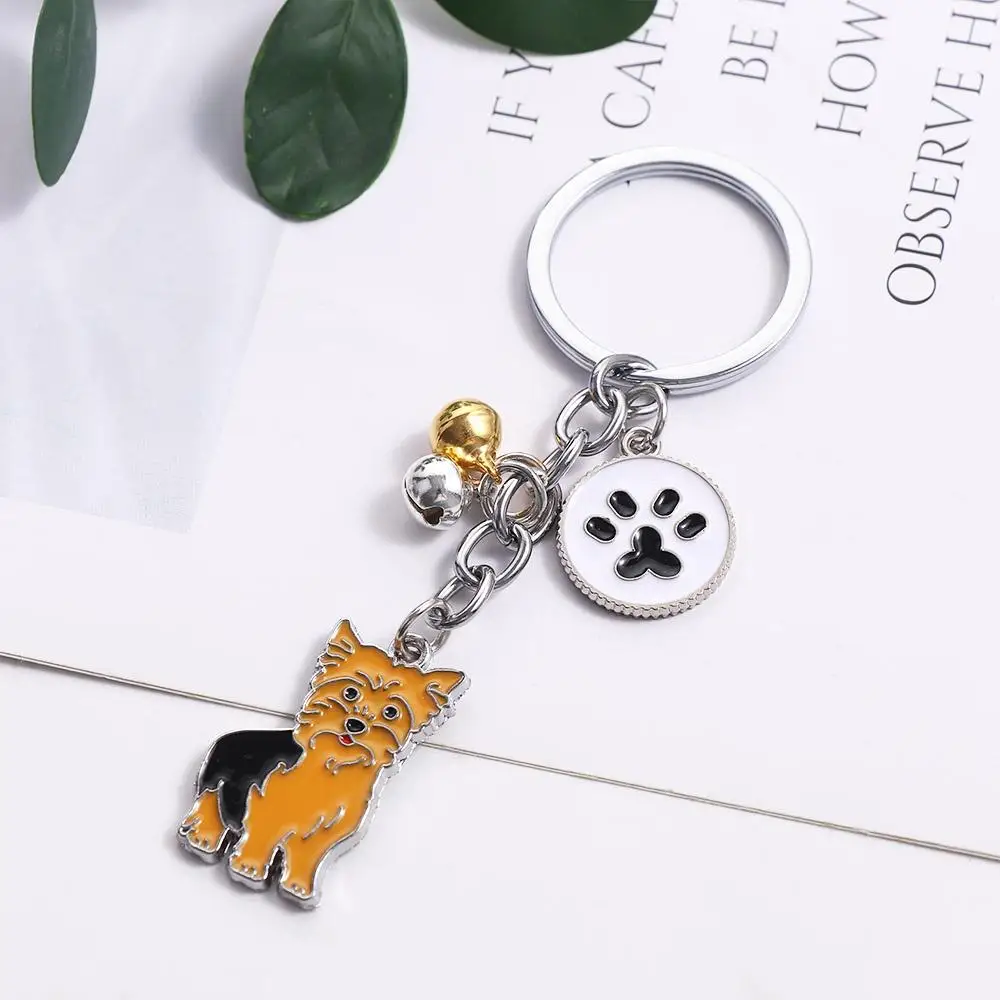 Women Fashion Husky Animal Bell Maltese Golden Retriever Pet Keychain Dog Keychain Pet Keyring Dog Pendant
