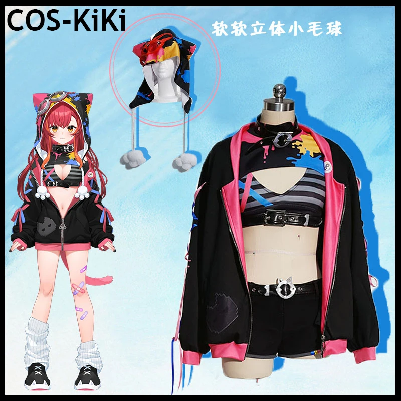 COS-KiKi Vtuber Nijisanji Nekota Tsuna Game Suit Cosplay Costume Sexy Lovely Uniform Halloween Party Role Play Outfit Women