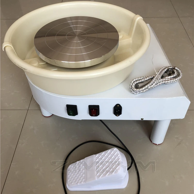 350W 25CM Electric Ceramic Pottery Wheel Machine Clay Making Pottery Tool DIY Pottery mould machine with tray foot pedal