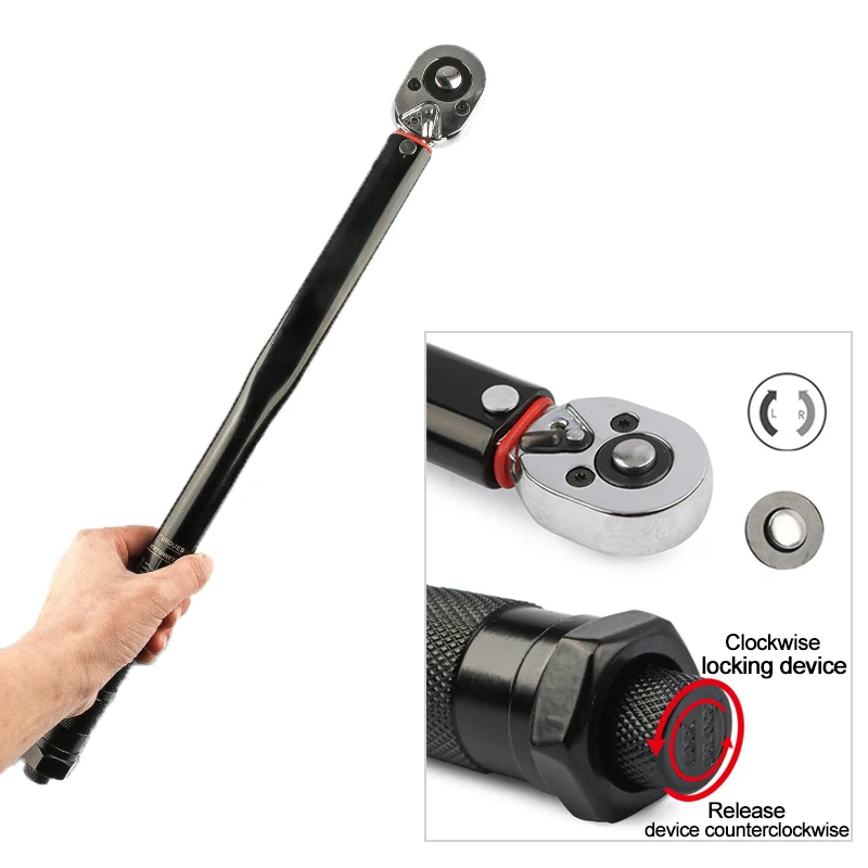 2-210N.m Torque Wrench 1/2 3/8 1/4 Square Drive Preset Car Torques Keys For Bicycle Automotive Force Measure Workshop Hand Tools