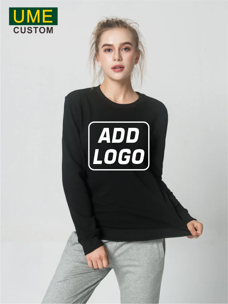 Winter Round neck Thermal Sweatshirt Basic Simple Long-sleeved Top With Customizable Printing/ Embroidery To Make Your Design