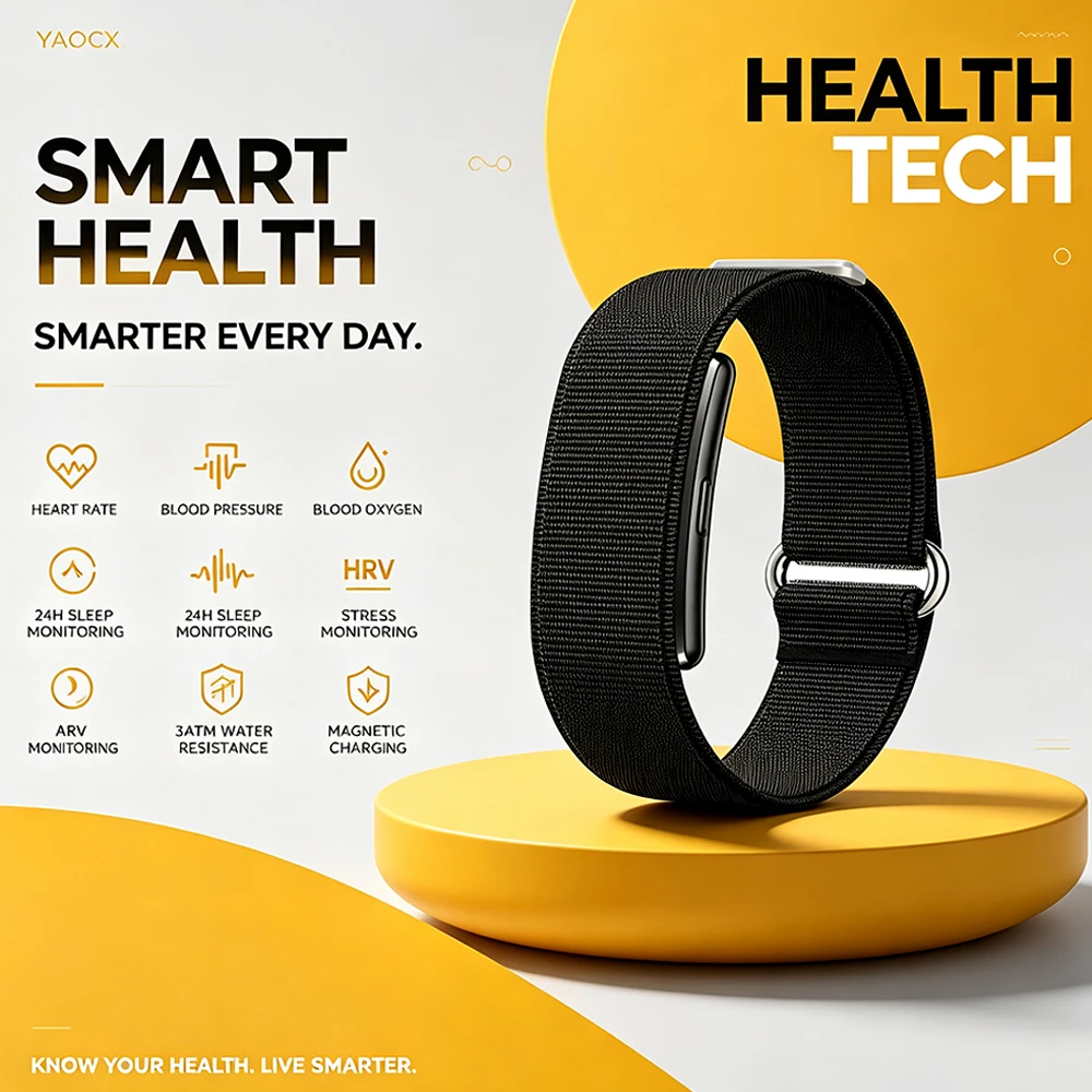 New Screenless Sports Fitness Tracker Smart Band Bracelet Heart Rate Blood Oxygen Sleep Monitor Pedometer Smart Bracelet 2026