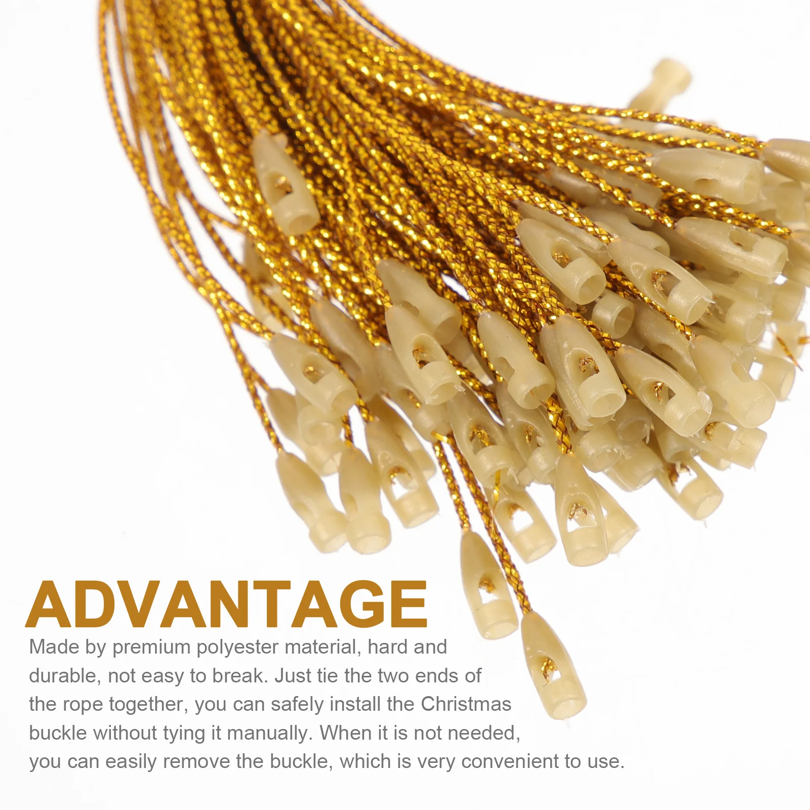 

200Pcs Xmas Ball Hangers Multi Use Pendant Hanging Ropes for Holiday Decorations Craft Projects Retail Tagging Supplies