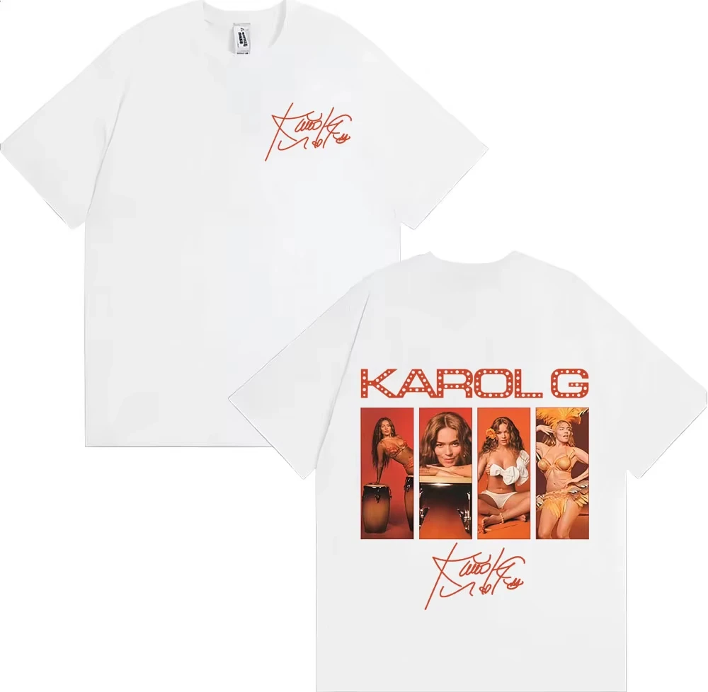 Camisetas de hip-hop de alta calidad para hombres y mujeres, camiseta gráfica del nuevo álbum 2025 del cantante Karol G Tropicoketa de Street Wear