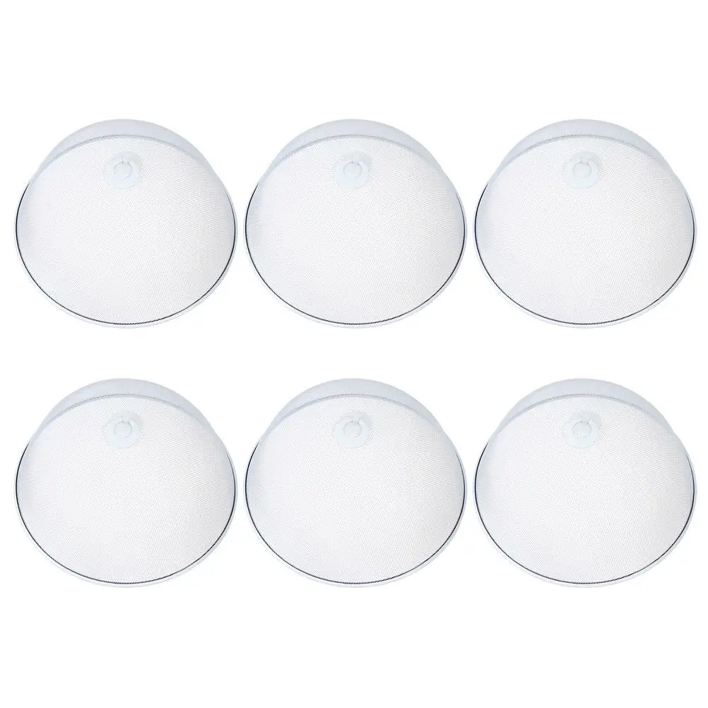 

6pcs Food Covers 28cm White Mesh Tent Protector Sturdy Iron Prevent Flies Dirt Outdoor Camping Picnic Kitchen Restaurant