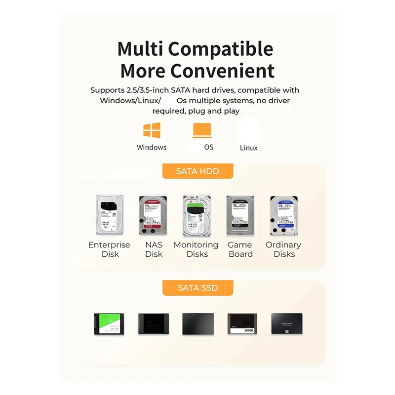 محطة إرساء الأقراص الصلبة ORICO 5 خليج للتخزين الشخصي، خزانة القرص الصلب Xternal Multi Bay