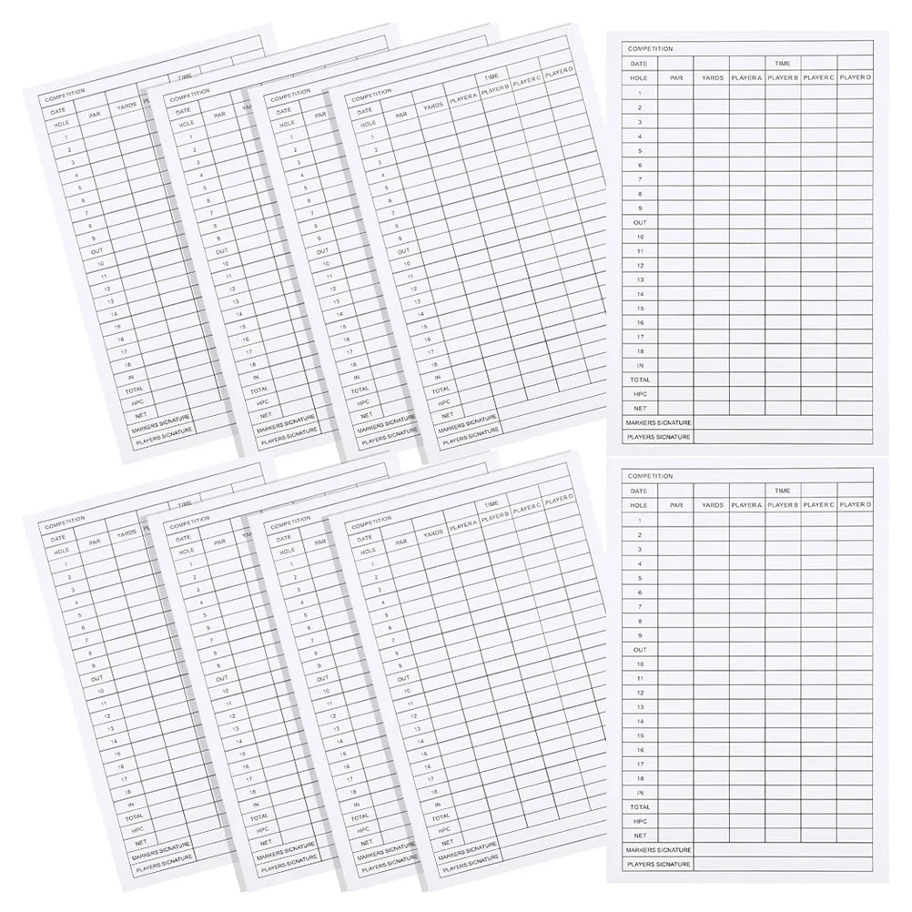 30 Pcs Golf Scorecard Paper Recording Cards Tool Scorecards Golfs Supplies Use Tools Number Player Balls