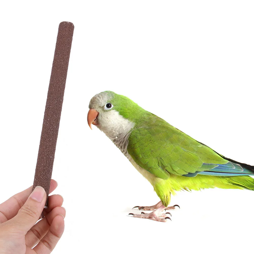 Bird Claw Beak Grinding Bar Colourful Parrot Perching Station Platform Multi-function Portable Wooden Alloy for Little Bird Myna