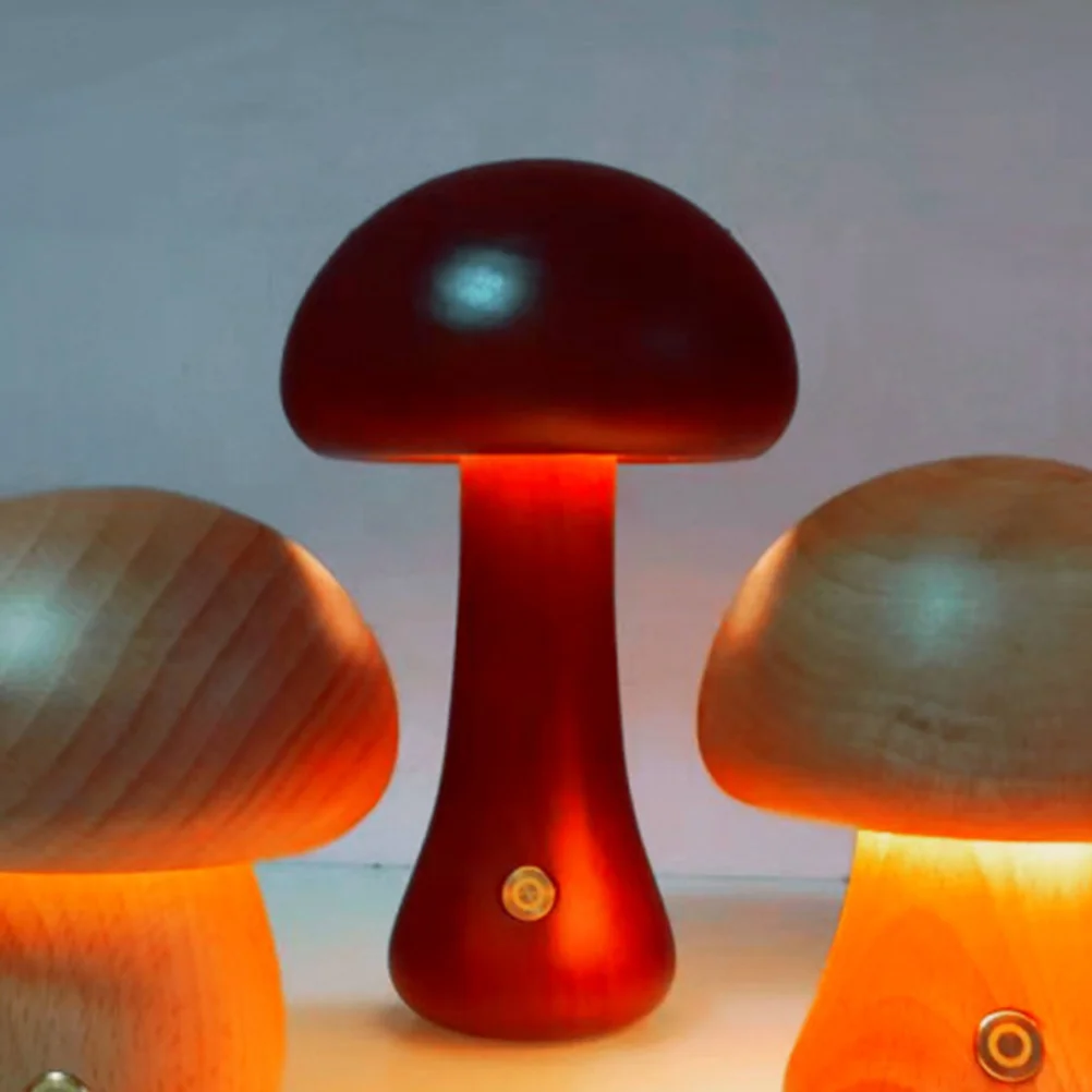 

Mushroom Night Touch Bedside Mushroom Light LED Walnut 1w Portable Lamp Bedroom Decor Wooden Home Furnishings Gifts