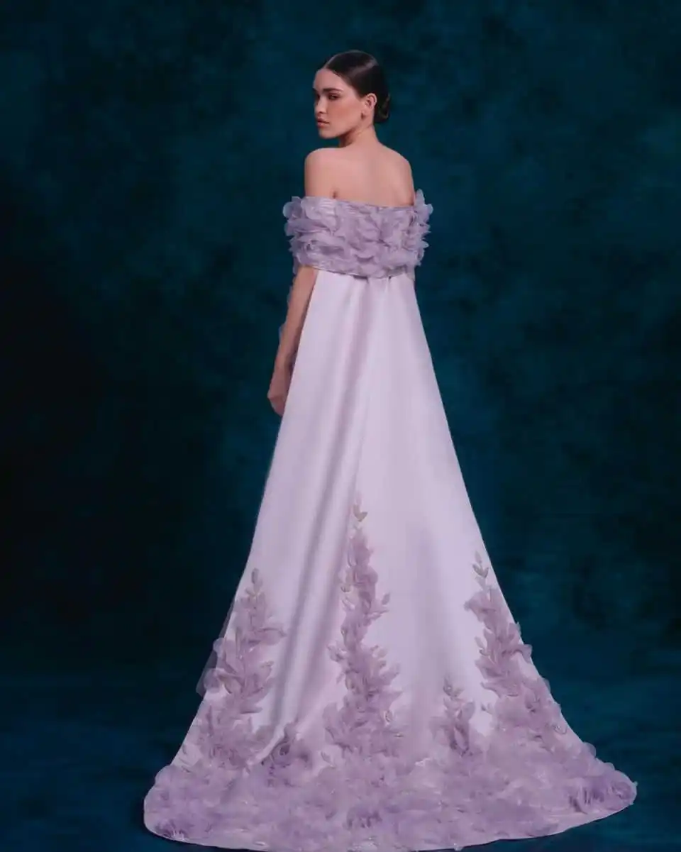 Exquisite Mermaid Evening Dresses Strapless 3D-Appliques Flowers Party Prom Dress Fit Size Elegant Wedding Dress Customized