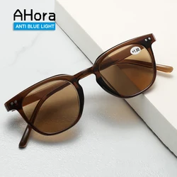 Ahora-Lunettes de soleil de lecture de protection UV pour hommes et femmes, lunettes de presbytie, lentilles de thé grises, lunettes avec dioptries, UV400, mode