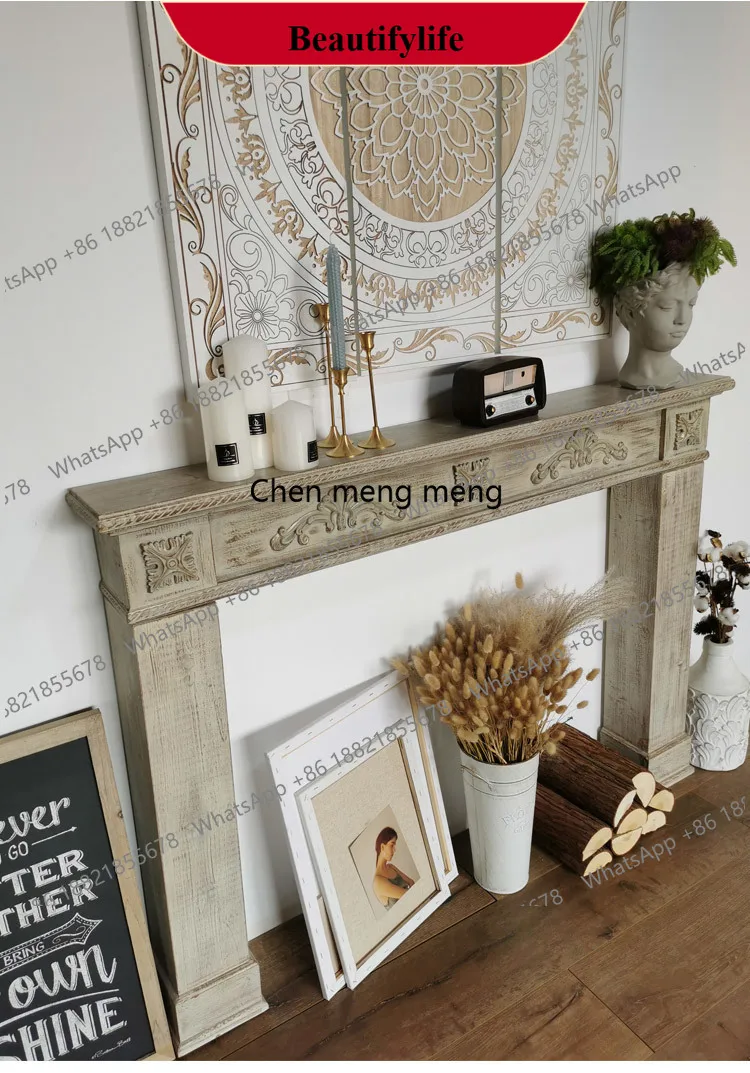 

Декоративный шкаф-камин D178 из массива дерева в винтажном стиле, американо-европейский дизайн, реквизит для фотосъемки, свадебный декор, цветочные украшения.