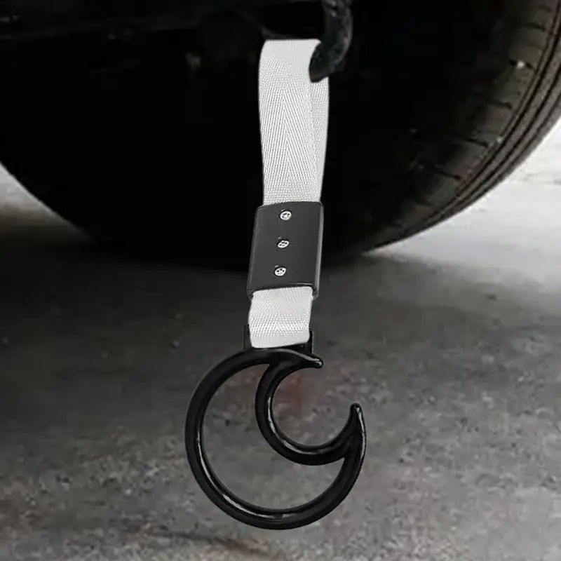 Rear Bumper Ring Decor Moon Shaped Car Handle Straps Drift Charm Subway Bus Handle Moon Shaped Car Handle Straps Drift Charm For